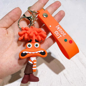 Bandai | Inside Out 2 Moive Joy Sadness Fear Disgust Figures Cartoon Keyrings Bag Car Key Chain Holder Keychains Christmas Gifts