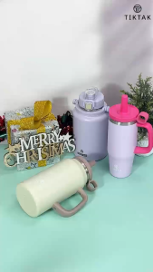 Tiktak Vacuum Insulated Tumbler with Handle & Straw | Leakproof Hydro Jug for Hot & Cold Drinks 32oz