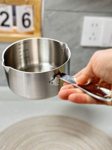 18/10 Stainless Steel 12cm Three-layer Integrated Moulding Small Saucepan Baking Hot Butter Etc. Kitchen Cooking Utensils