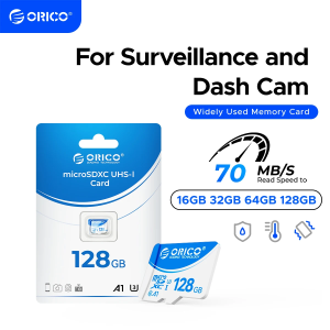 ORICO T3 128GB microSDXC UHS-I Memory Card 70MB/s Read 60MB/s Write 4K UHD Recoding U3 Class10 V30 A1 Micro SD