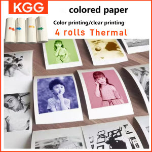 New 4 Rolls Colors Thermal Paper for Color Printing Paper for Instant Printing Camera Kids Color Papers No Ink Print