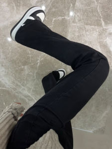 Black Slimming High Waist Elastic Micro Flared Jeans Womens Denim Pants Long Trousers Spring 2025 Fashion Ladies Jeans