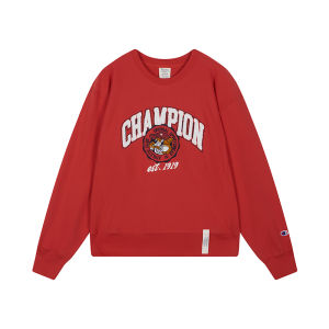 Champion | Spring New Round Neck Red Vintage Style Hoodie