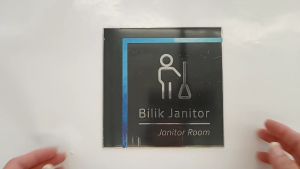 Bilik Janitor . Janitor Room Stainless Steel Sign