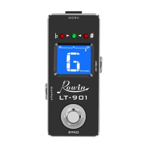 Rowin LT-901 Mini Chromatic Guitar Tuner Pedal Với Màn Hình LED Hiệu Ứng True Bypass Cho Guitar Điện Và Bass Đen