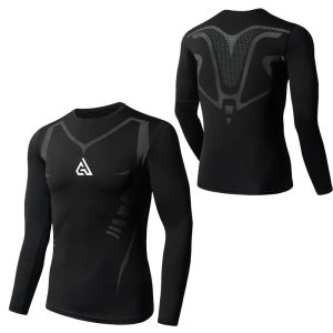 Sports Bodysuit Mens Fall and Winter Running Workout Quick-Drying High-Elastic Football Pro Training Fleece-lined Base Basketball Long Sleeves