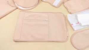 Salorie 10 Pcs Castor Oil Pack Wrap Set Flannel Reusable Castor Oil Pack Kit for Waist Neck Breasts Elbow with Adjustable Strap and Laundry Bag Machine Washable Castor Oil Not Included (Skin Color)