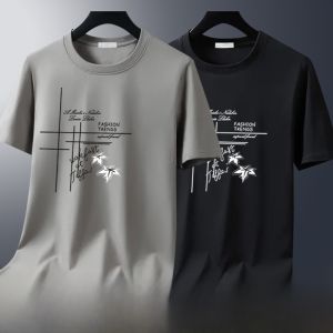 Summer Pure Cotton Short Sleeve T-Shirt Mens Slim Fit Cool Feeling round Neck Casual Fashionable Thin Top Youth Pop Culture