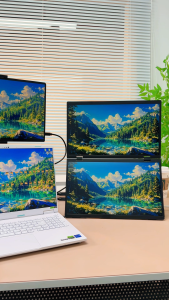 UPERFECT  Folding Monitor Dual Portable Display 1920*1080 Bult-in Stand VESA 15.6inch folding monitor