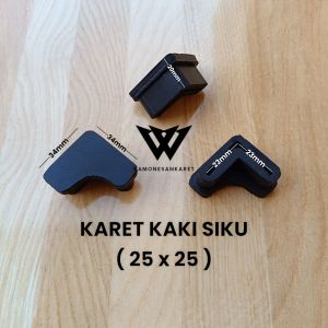 (100pcs) Karet Kaki Siku 25x25 Karet Tutup Kaki Meja Kursi Rak Besi Siku