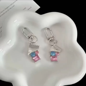 Silver metal candy keychain sweet and cool candy keychain girls fashionable bag pendant backpack hanging decoration