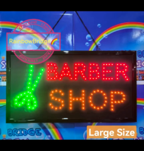 BARBER SHOP - RAINBOW BRIDGE LED SIGNAGE (New-Small-Large) #SIZE: W48cm & W60cm BIG  #664
