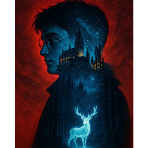 Bộ Tranh Khảm Kim Cương 5D Harry Potter Và Lâu Đài Tự Làm Kim Cương Tròn/vuông Đầy Đủ Trang Trí Nhà Cửa Không Khung Chủ Đề Hoạt Hình