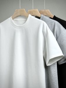 เสื้อยืดคอกลมแขนสั้นผ้าคอตตอนผสมไนไตรล์สำหรับฤดูร้อน ทรงหลวม ระบายอากาศได้ดี ทรงปกติ ทรงหลวม ทรงหลวม ทรงหลวม