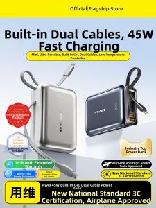 Awei | Ultra Large Capacity  Dual Line 45W Fast Charging Portable Power Bank 20000mAh