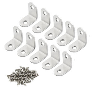 10Pcs L Shaped Corner Brackets Stainless Steel Bracket Fastener Small Right Angle Corner Brace for ShelvesWood FurnitureChair
