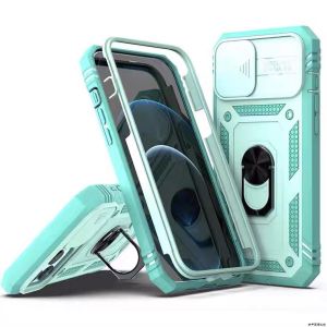 HEXDRAGON 2 IN 1 Screen Edge Bumper Camera Sliding Protector Phone Case for iPhone 13 14 15 12 Pro Max Plus Xsmax Tactical Back Cover Ring Cover