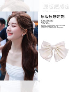 Elegant White Large Bow Hair Clip Womens Princess Style Fairylike Hair Accessories Top Clip Korean Fashion Fresh Outlined