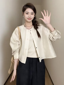 French Thin Long Sleeve Shirt Coat 2024 New Arrival Womens Summer Loose Design Short Elegant Sun Protection Top