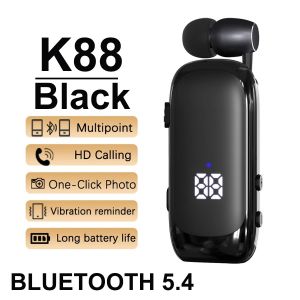 CHUBAN | Lavalier Business Bluetooth Headphone Talk/Music Time 20 Hours LED Digital Display Noice Cancelling Wireless Earphone