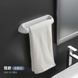 Nordic Style Bathroom Towel Rack No Drilling Suction Cup Bath Towel Holder Simple Design Bathroom Storage Organizer