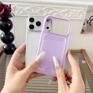 Card Holder Slot Wallet Photo Pocket Clear Matte Case For iPhone 17 16 15 14 13 12 11 Pro Max Plus Air TPU PC Shockproof Cover