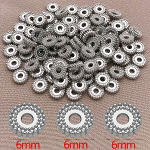 20/30 Chiếc Đồng Mạ Vàng 18K Dày Miếng Đệm Hạt 6 Mm Màu Trắng Bạc Chấm Bánh Xe Tự Làm Trang Sức Làm Phụ Kiện