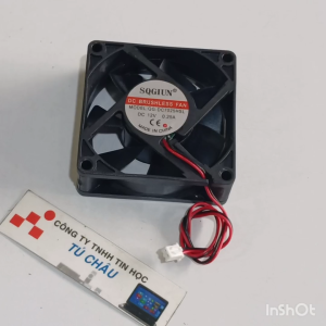 Quạt 7Cm dày 2.5Cm / Điện áp DC 12V loại 2 dây đầu 2 Pin (5.5mm x 4.0mm) NEW
