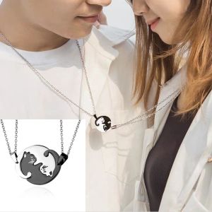 Dây chuyền cặp đôi mặt mèo may mắn chất liệu thép Stainless steel không đen gỉ