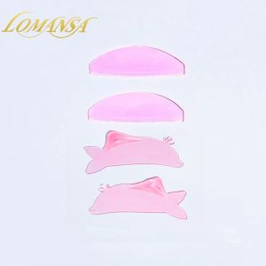 Lomansa Hàn Quốc Hình Cá Heo Que Uốn Mi Bằng Silicon Có Thể Tái Sử Dụng Với Miếng Đệm Làm Mềm Mi Công Cụ Trang Điểm Màu Đỏ Hồng Cho Lông Mi Phủ Kín