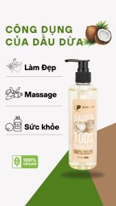 Dầu dừa nguyên chất 100% - Coconut oil Organic extra virgin - dầu dừa dưỡng tóc dưỡng da massage ngừa rạn da - An toàn cho mẹ bầu và trẻ sơ sinh