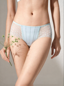ManiForm | Lace Trimmed Anti-Bacterial Mid-Waist Briefs Panties