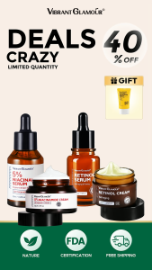 VIBRANT GLAMOUR Day C Night A Glowing Skin Set Niacinamide  + Retinol | Brightening & Anti-Aging | Repair Barrier