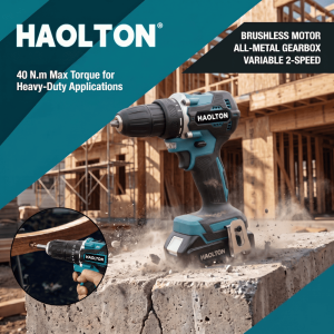 HAOLTON Cordless Driver Drill 18V Brushless Electric Impact Screwdriver Rechargeable Power Tool for Makita 18V Battery