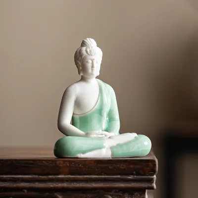 JUZHENG | New Chinese Zen Style Buddha Statue Decorations for Home Living Room and Entryway