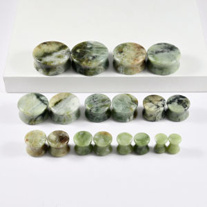 Pair Natural Stone Ear Gauge Plugs Double Flared Ear Plug Expander Stretchers Heavy Ear Weight Body Piercing Jewelryng Jewelry