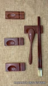 Gác Đũa Thìa Gỗ Trắc /Cẩm Hình Chữ Nhật  - 2 Trong 1 Tiện Dụng - CTH732