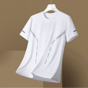 Export Original Order Leftover Stock Ice Silk Short Sleeve T-shirt Womens Summer Thin Quick-Drying Mesh Ice Sports Summer Wear Tops Tide