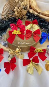 PITA NATAL MERRY CHRISTMAS RIBBON DEKORASI POHON NATAL PITA MERAH GOLD SILVER PITA NATAL SIAP PAKAI