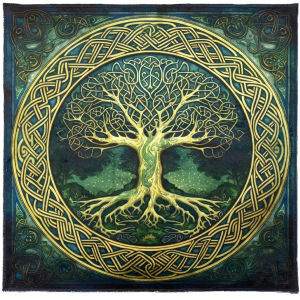 VIKAMA Tree of Life Tarot Tablecloth Celtic Pattern Ritual Cloth Mysterious Witch Wind Divination Table Bro Brand Tablecloth