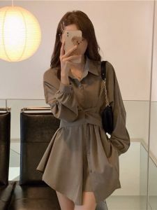 Bộ Đồ Hai Mảnh Phong Cách Hồng Kông Thời Trang Xuân Hè Cho Nữ Áo Sơ Mi Và Quần Ngắn Thời Trang Mới Về Mùa Xuân 2023