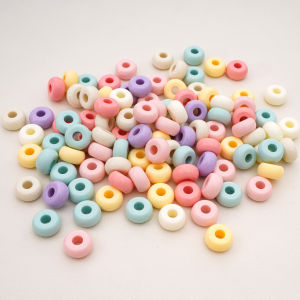 55-290Pcs 13mm Mixed Color Acrylic Large-hole Oblate Beads Spacer Beads for Jewelry Making DIY Phone Chain Keychain Accessories