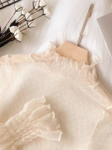 French Design Lace Top Slim Fit Blouse