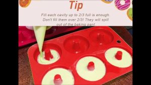 Silicone Donut Molds 6 Cavity Non-Stick Safe Silicone Donut Baking Pan for Cake Biscuit Bagels Muffins-Blue red