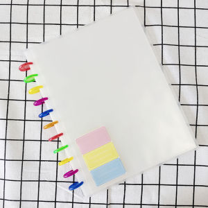 Transparent Folder Insert Rainbow Mushroom 11-Hole Frosted Loose-Leaf Binder Erasable A4 File Info Booklet Buggy Bag