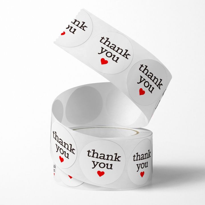 พร้อมส่ง! สติ๊กเกอร์ Thank You 500 ชิ้น/ม้วน สําหรับตกแต่งสแครบบุ้ค ...