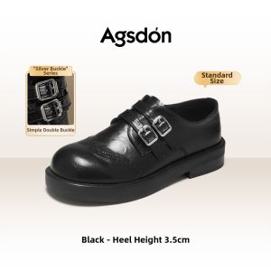 Agsdon | Platform Easy-on Womens Loafers with Brogue Old Money Style