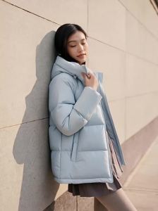 BOSIDENG | Hooded Loose Short Padded Jacket