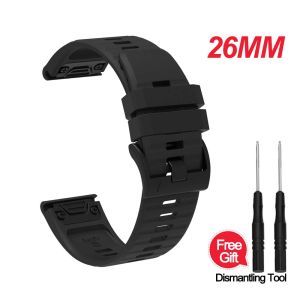 QuickFit Silicone 26mm Strap for Garmin Fenix 7X Fenix8 E Watchband Forerunner 955 965 Tactix 8 Bracelet