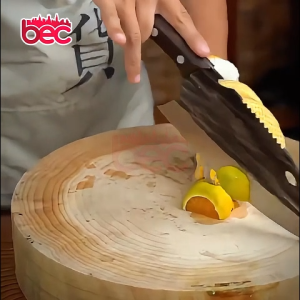 [BEC] Pisau Dapur Motif Ikan Multifungsi Depan Iris Belakang Potong Tulang Ketebalan 3mm